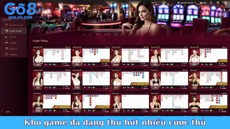 Kho game đa dạng thu hút nhiều cược thủ